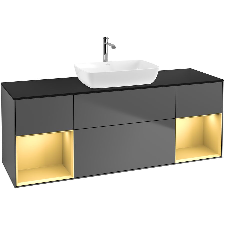 Wastafelonderkast Finion 1600x603x501mm Antr. Matt Lacquer F862HFGK
