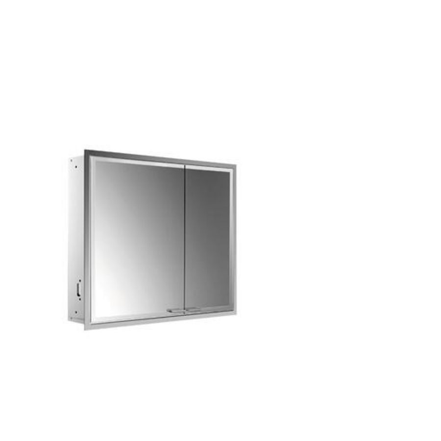 Led-spiegelkast Prestige2 inbouw 2 deuren (brede deur links) zonder Emco light system 815mm excl. montageframe