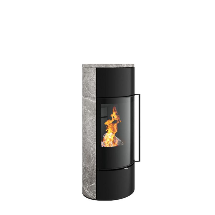 Vrijstaande haard Senso M H2O, speksteen, front nero