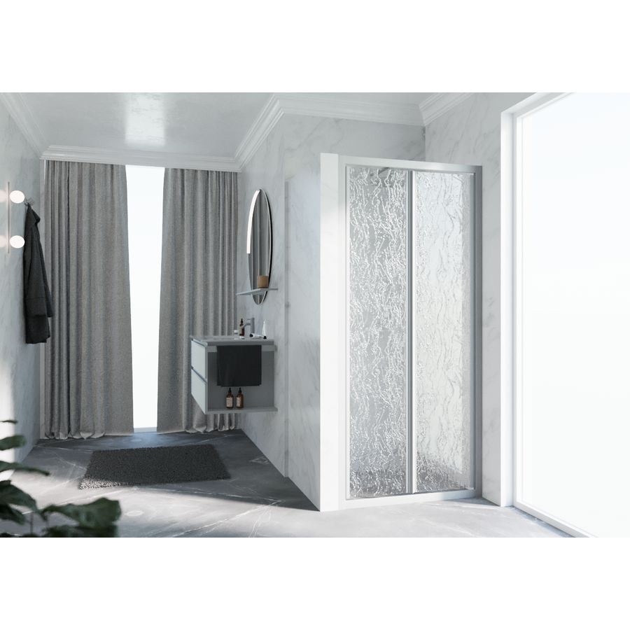 Vouwdeur LUNS 720-780x1950mm zilver mat aqua