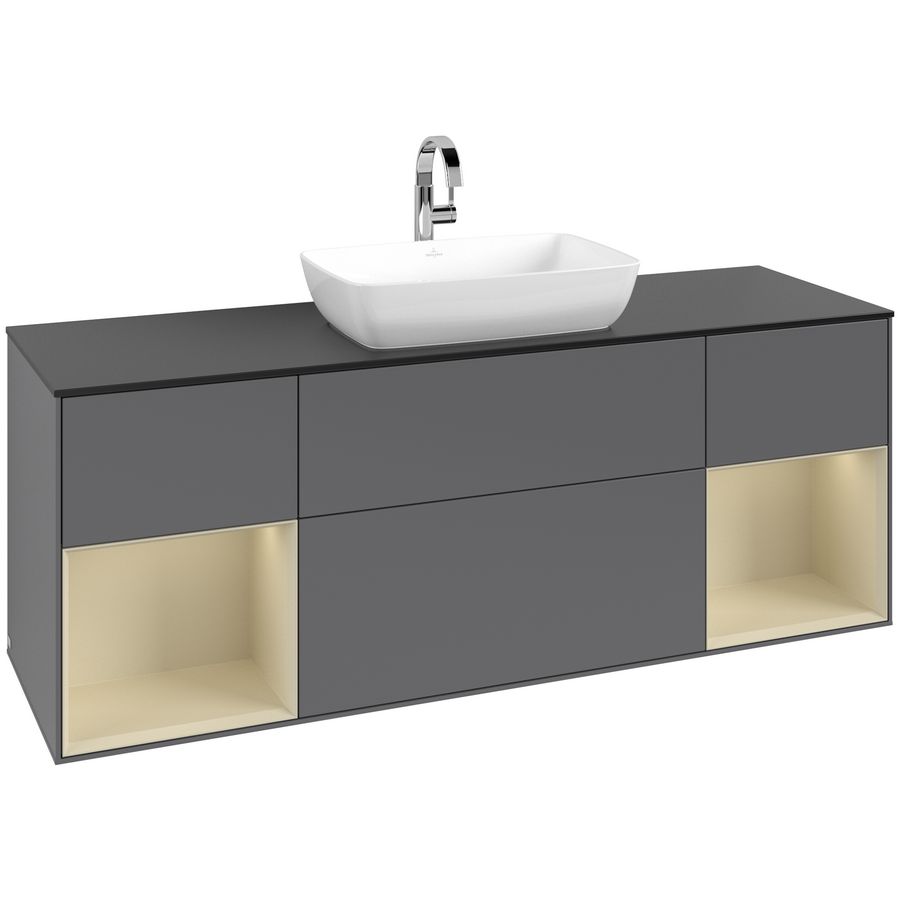 Wastafelonderkast Finion 1600x603x501mm Antr. Matt Lacquer F862HJGK