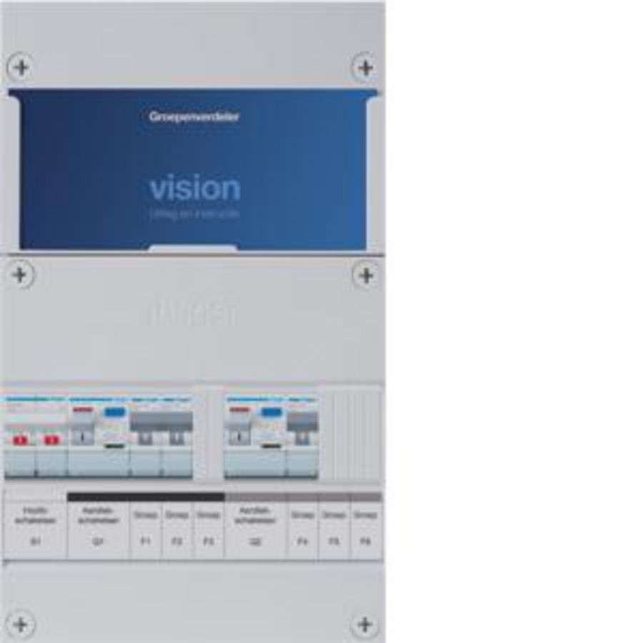 Groepenkast 3-groepenverdeler HS 2xALS 30mA 1-fase