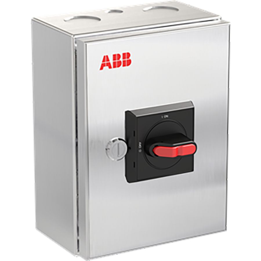 Onderhoudsschakelaar stainless steel, 40A, 3P, zwarte hendel OTR40GT3M