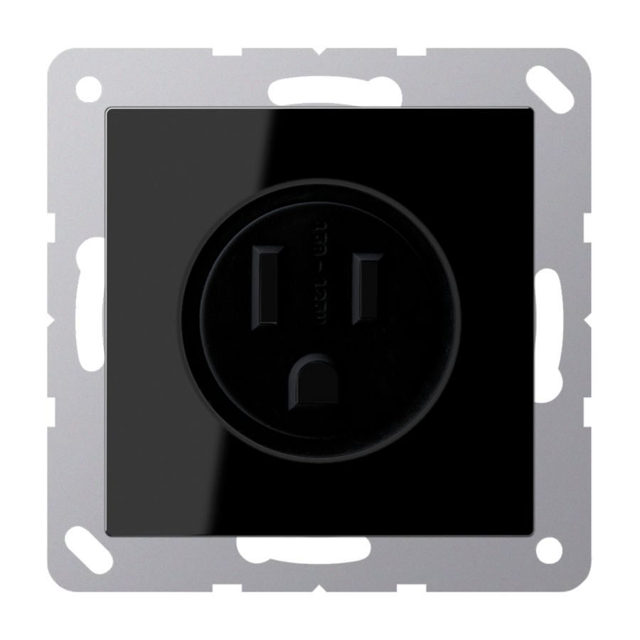 Wandcontactdoos zwart Us-Nema 15 A A500