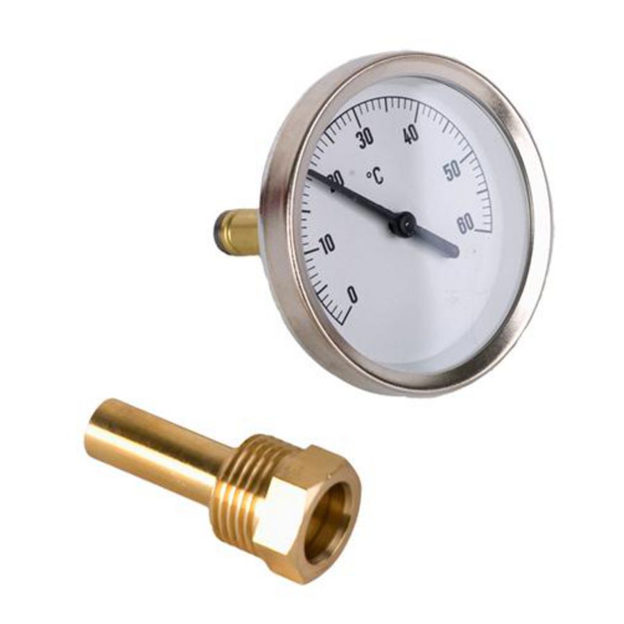 Thermometer met dompelbuis temp. 0-60° C