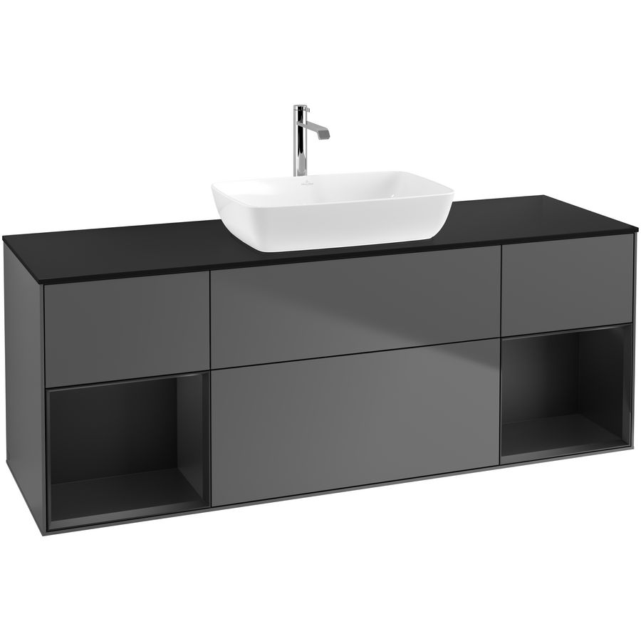 Wastafelonderkast Finion 1600x603x501mm Antr. Matt Lacquer F862PDGK