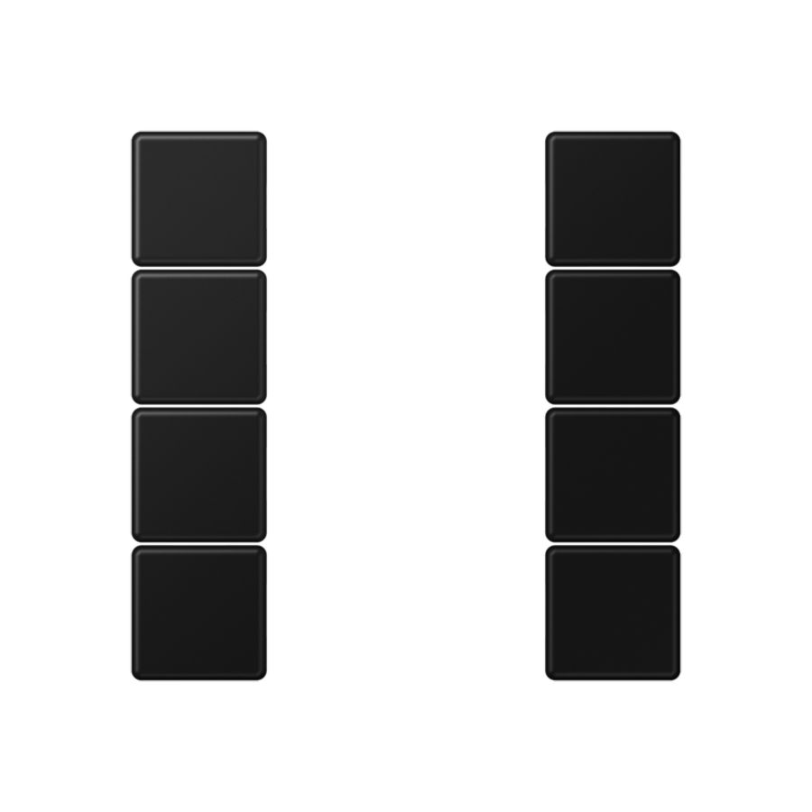 Tastafdekking F50 A/AS 4-voudig matzwart KNX/eNet
