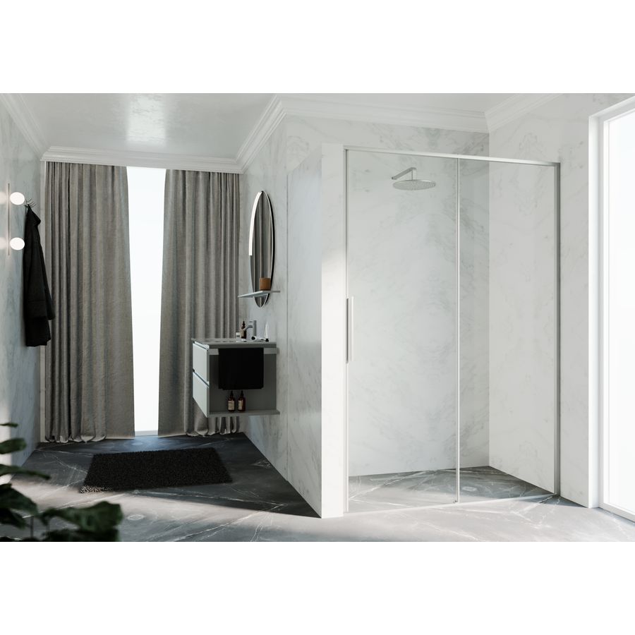 Schuifdeur in nis RIGA 2P links 1190-1220x2000mm helder glas profiel matchroom