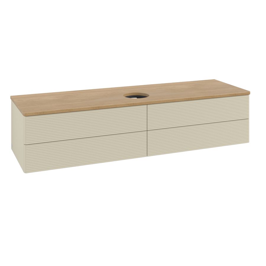 Wastafelonderkast Antao 1600x360x500mm S.Grey Matt Lacquer K25111HJ