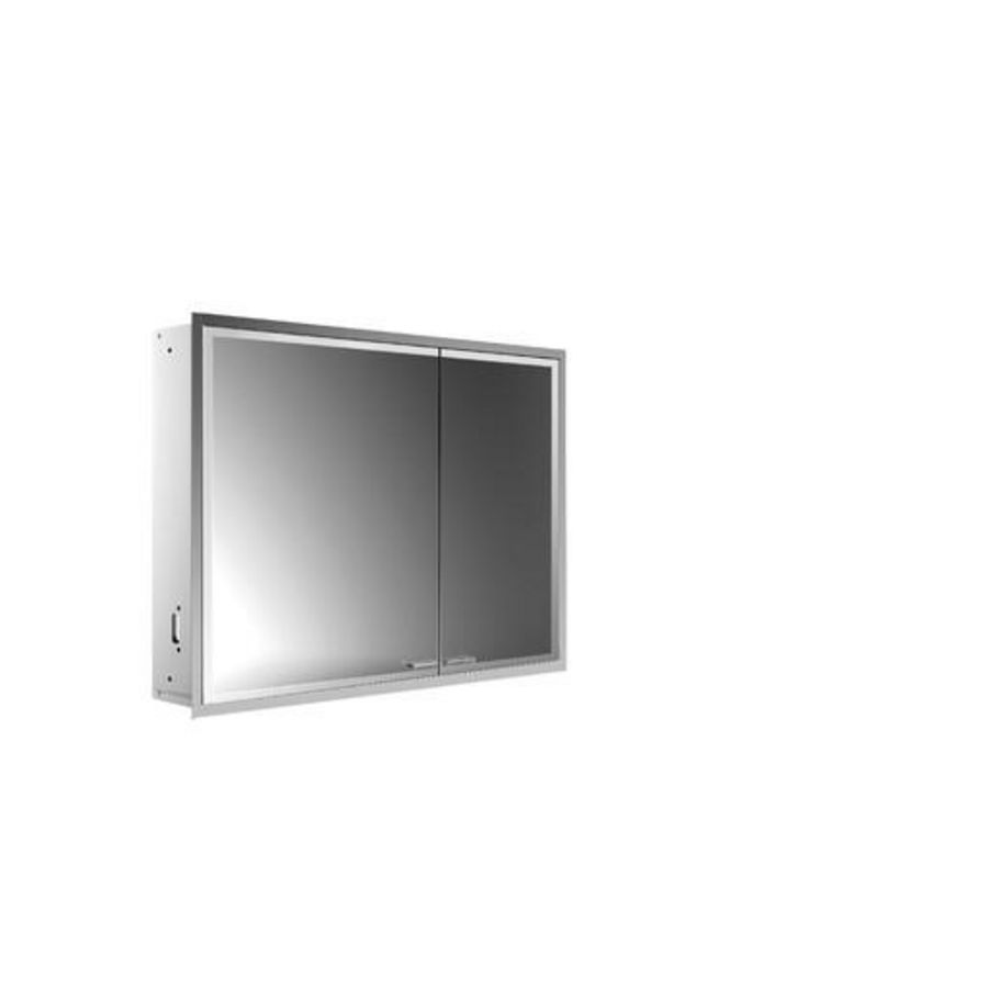 Led-spiegelkast Prestige2 inbouw 2 deuren (brede deur links) zonder Emco light system 915mm excl. montageframe