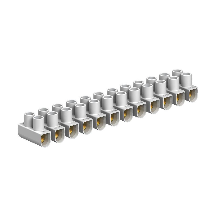 Kroonsteenstrip 4,0mm² polypropyleen wit 12-polig