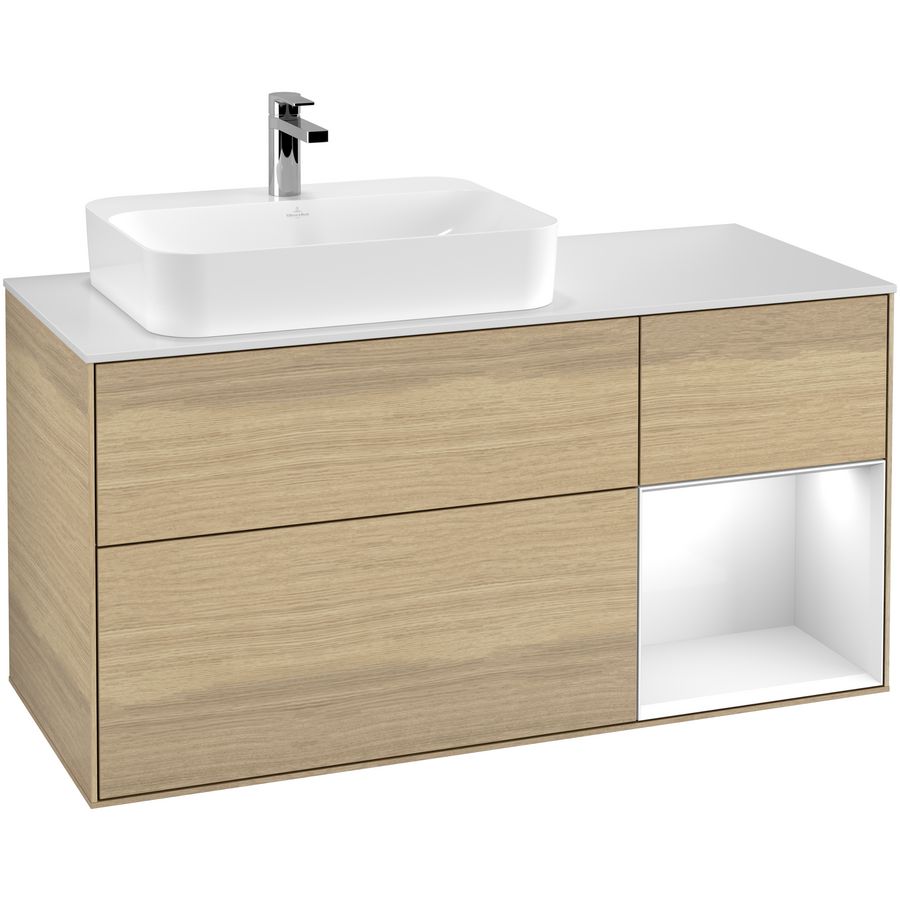 Wastafelonderkast Finion 1200x603x501mm Oak Veneer F401GFPC