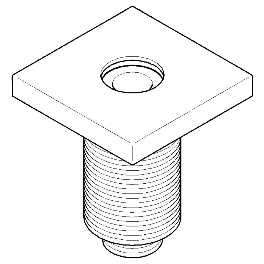 Afdekplaat 60x60x72mm Platina gebors.