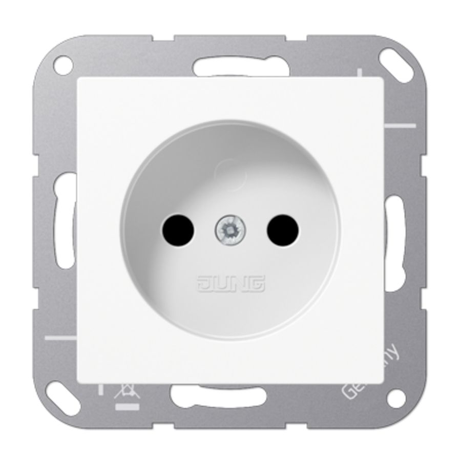 Wandcontactdoos alpine wit met ki.beveil. A(S)500 VVE=10