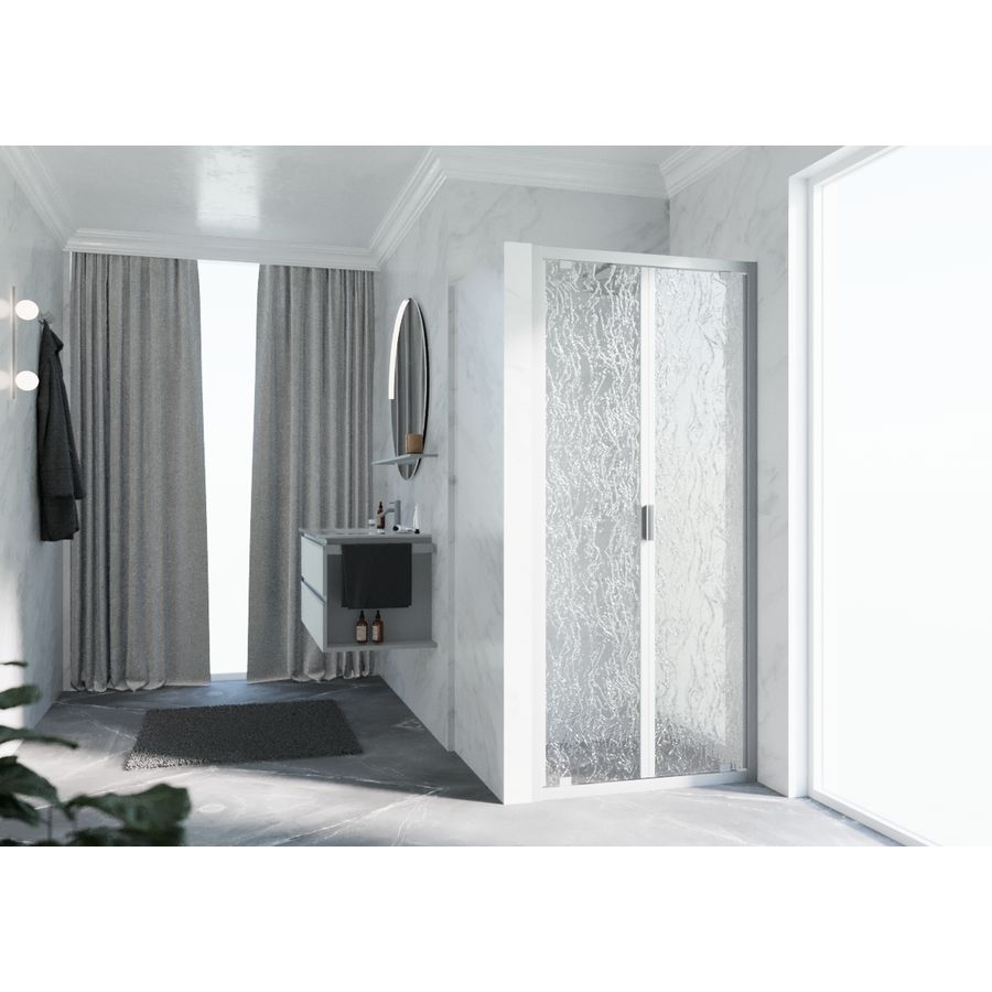 Draaideur 2-delig LUNB 1020-1080x1950mm zilver mat aqua