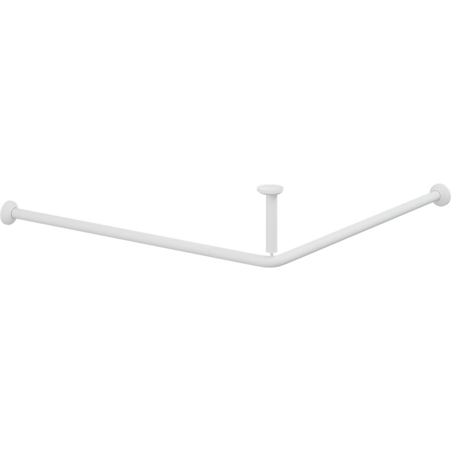Douchegordijnstang 1200x1200mm incl 2x12 ringen wit