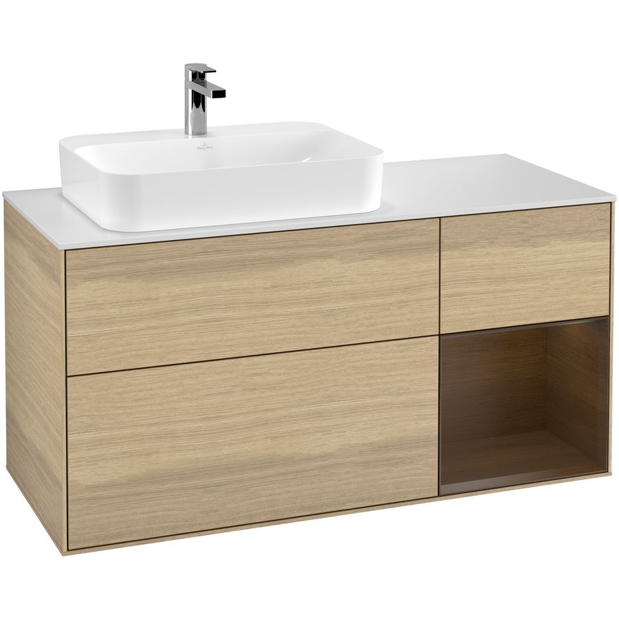 Wastafelonderkast Finion 1200x603x501mm Oak Veneer F401GNPC