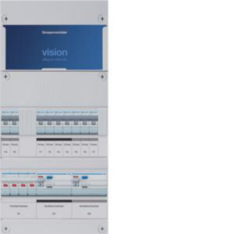 Groepenkast 7-groepenverdeler HS 2xALS 4P 30mA +G+G 3-fase