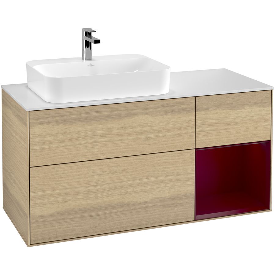Wastafelonderkast Finion 1200x603x501mm Oak Veneer F401HBPC