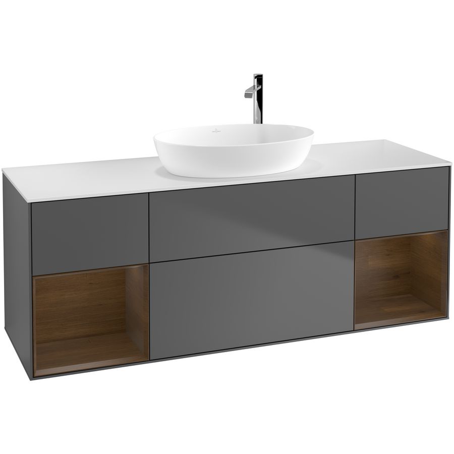 Wastafelonderkast Finion 1600x603x501mm Antr. Matt Lacquer F981GNGK