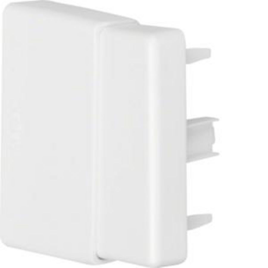 Eindplaat voor goot 60mm LF breed verkeerswit