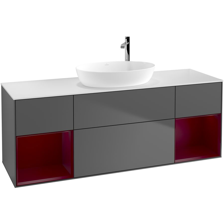 Wastafelonderkast Finion 1600x603x501mm Antr. Matt Lacquer F981HBGK