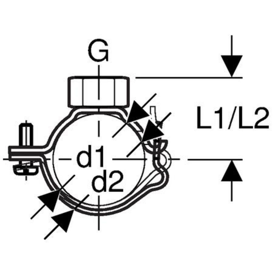 Polyethyleen (PE) beugel met moer 1/2" 75mm