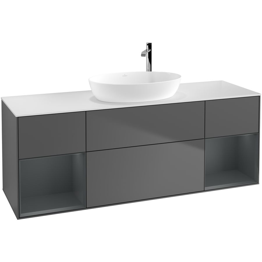 Wastafelonderkast Finion 1600x603x501mm Antr. Matt Lacquer F981HGGK