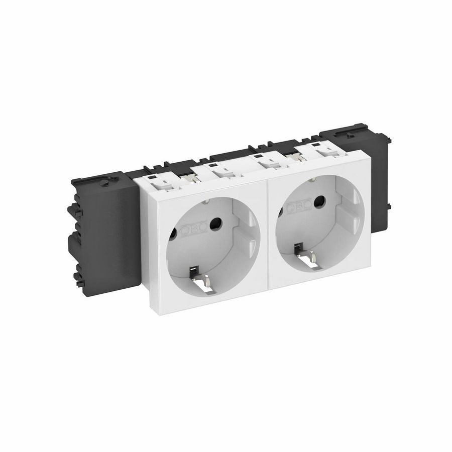 Contactdoos 2-vdg 0gr moduul-45 zijaans. 250V 10/16A 6120362