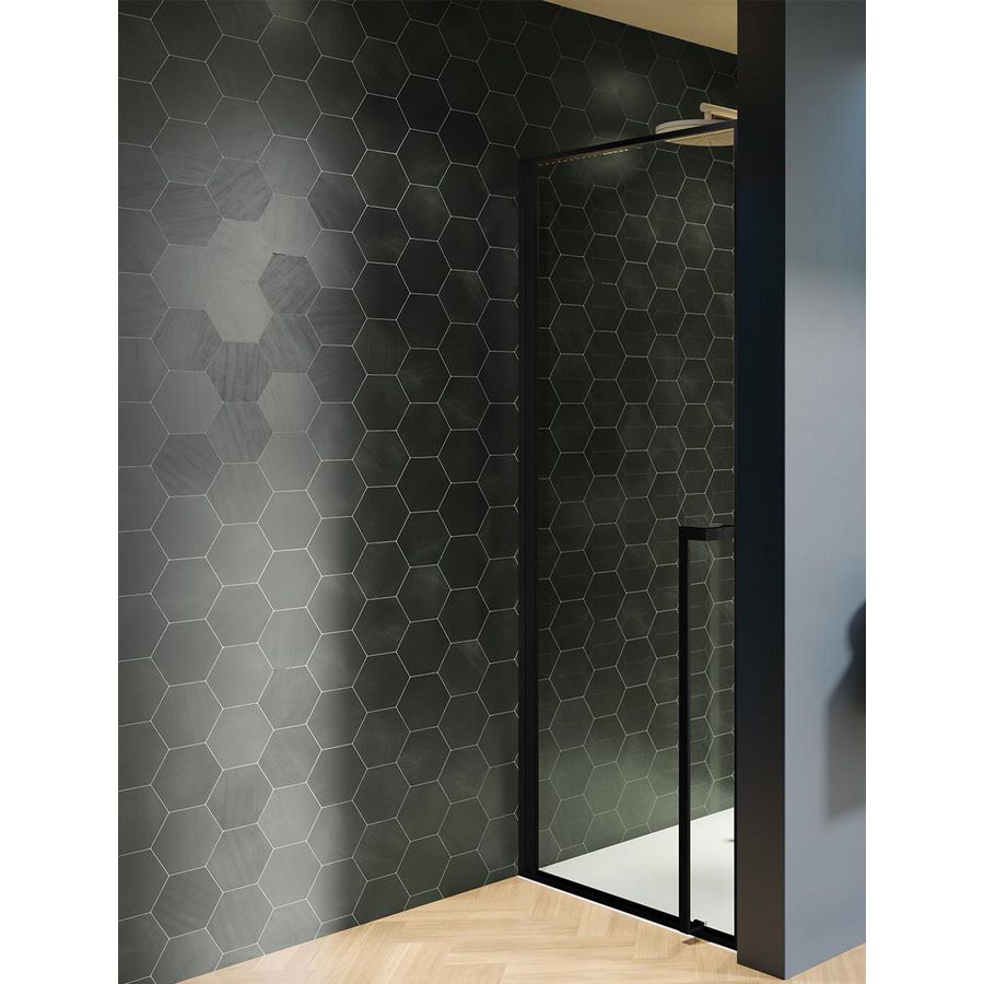 Douchedeur Lucid GD101 zwaaideur omkeerbaar 90x200cm zwart