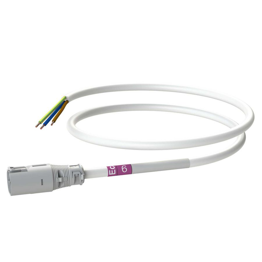 Patchkabel Male-open 6m 3G1,5 wit Eca VVE=10