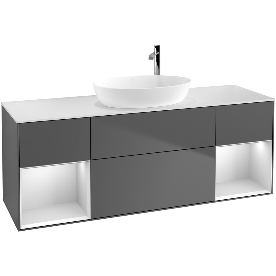 Wastafelonderkast Finion 1600x603x501mm Antr. Matt Lacquer F981MTGK