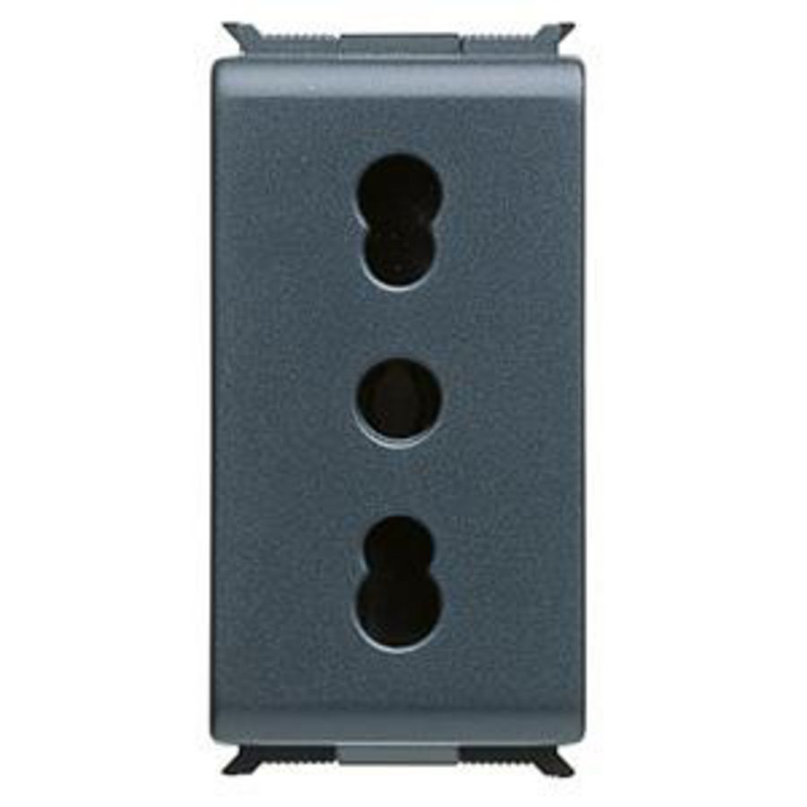 ITALIAANSE STANDAARD WANDCONTACTDOOS 250 Vac-2P+A 16 A DUBBE