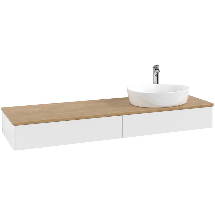 Wastafelonderkast Antao 1600x190x500mm White Matt Lacquer L16051MT