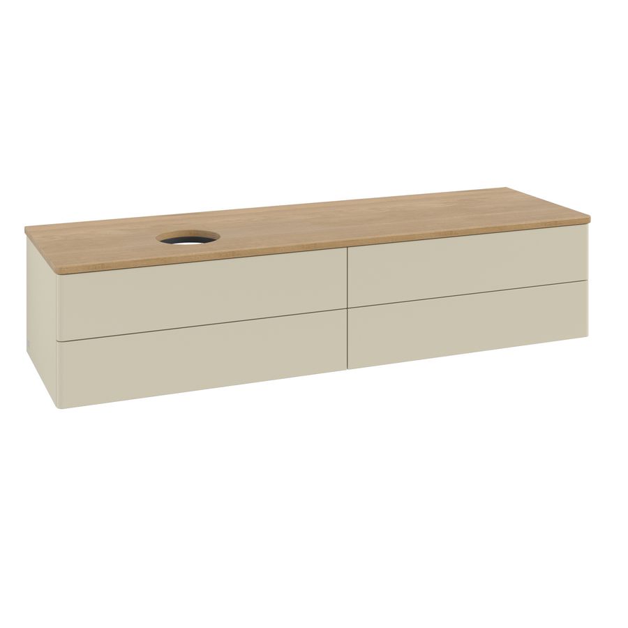 Wastafelonderkast Antao 1600x360x500mm S.Grey Matt Lacquer K26011HJ