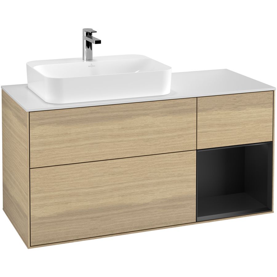 Wastafelonderkast Finion 1200x603x501mm Oak Veneer F401PDPC