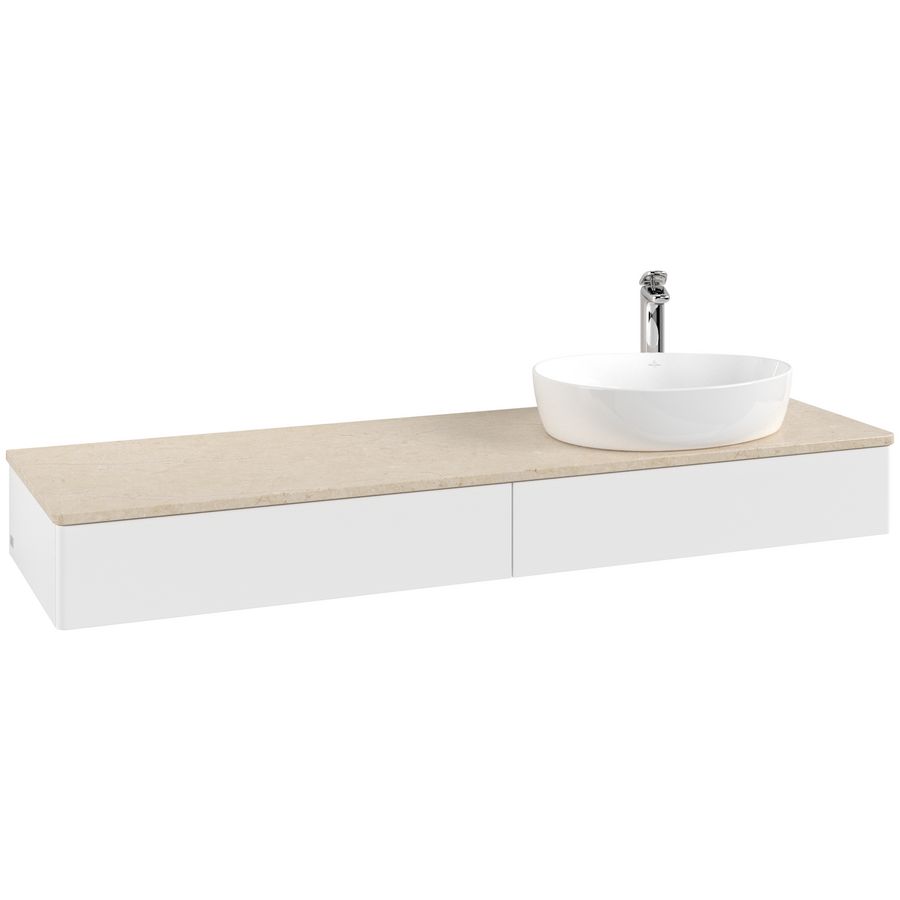 Wastafelonderkast Antao 1600x190x500mm White Matt Lacquer L16053MT