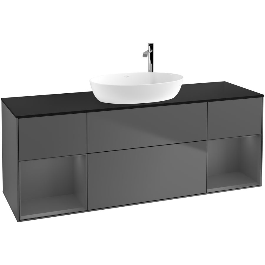 Wastafelonderkast Finion 1600x603x501mm Antr. Matt Lacquer F982GKGK