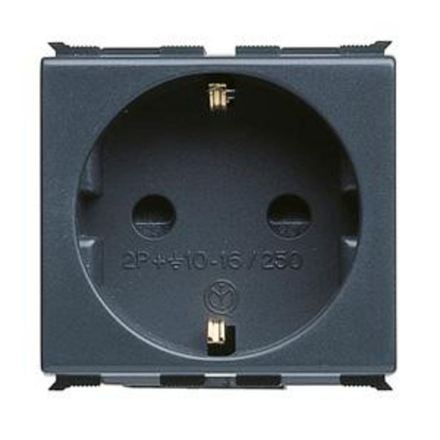 DUITSE STANDAARD WANDCONTACTDOOS 250 Vac-2P+A 16 A-2 MODULE-