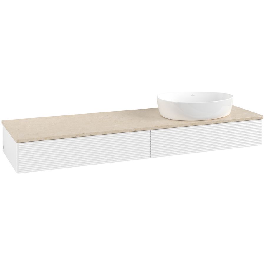 Wastafelonderkast Antao 1600x190x500mm White Matt Lacquer L16113MT