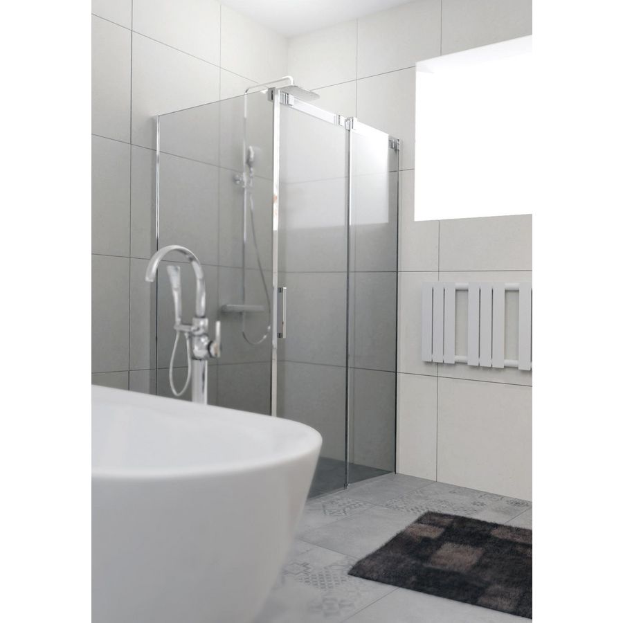 Douche hoekopstelling Ocean O203 schuifdeur / zijwand 100cm / 90cm rechts chroom (=wand links)