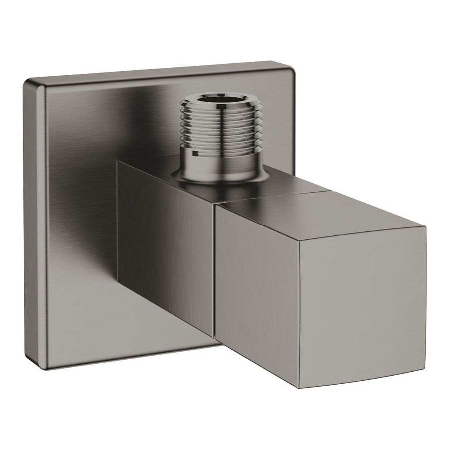 Hoekstopkraan eurocube 1/2x3/8-10mm l=89mm hard graphite geborsteld (mat donker grijs)