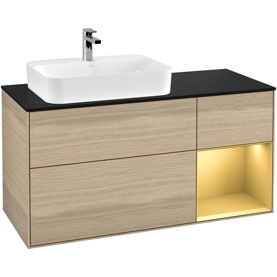 Wastafelonderkast Finion 1200x603x501mm Oak Veneer F402HFPC