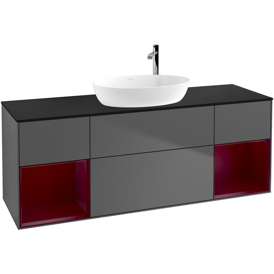 Wastafelonderkast Finion 1600x603x501mm Antr. Matt Lacquer F982HBGK