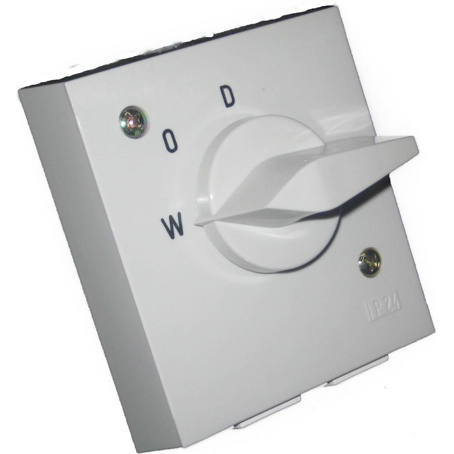 Wasmachine/droger schakelaar 25A 2-polig inbouw met knop
