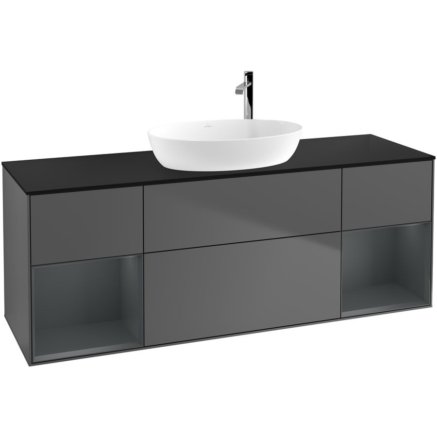 Wastafelonderkast Finion 1600x603x501mm Antr. Matt Lacquer F982HGGK