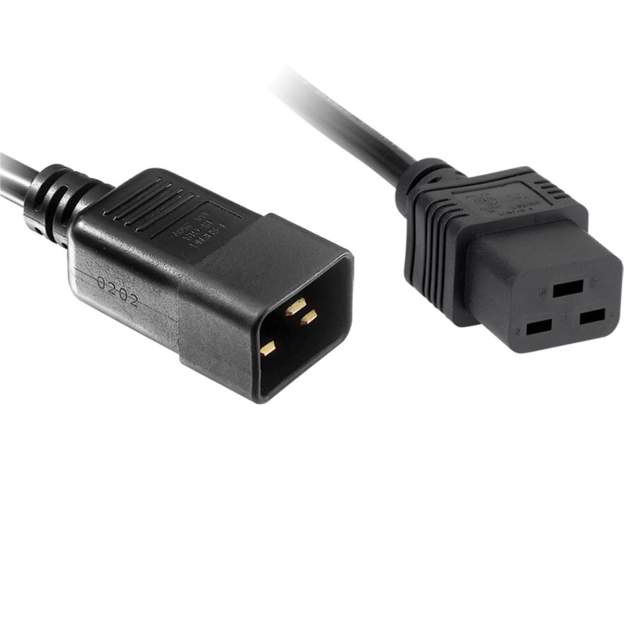 JUMPER CORD C19/C20 3X1.5mm² BLACK 1.0mtr.