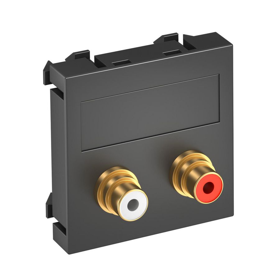 Draagplaat Audio-Cinch 2x koppeling connect.-connect. 45x45m