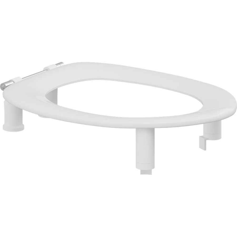 Closetzitting enkel zonder deksel DANIA wit verhoogde uitvoering 100mm met spatscherm doorlopende pen boutlengte 85mm T9801