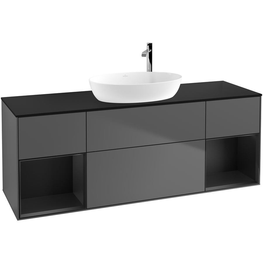 Wastafelonderkast Finion 1600x603x501mm Antr. Matt Lacquer F982PDGK
